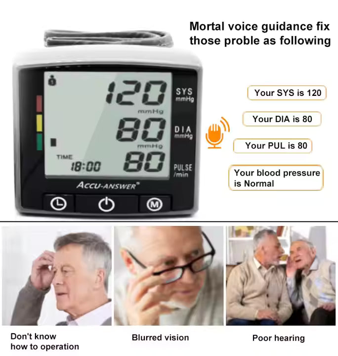 BP168W Automatic Wrist Blood Pressure Monitor with Voice Output