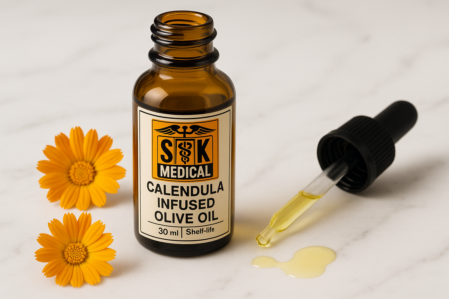 Calendula-Infused Olive Oil – 30 ml
