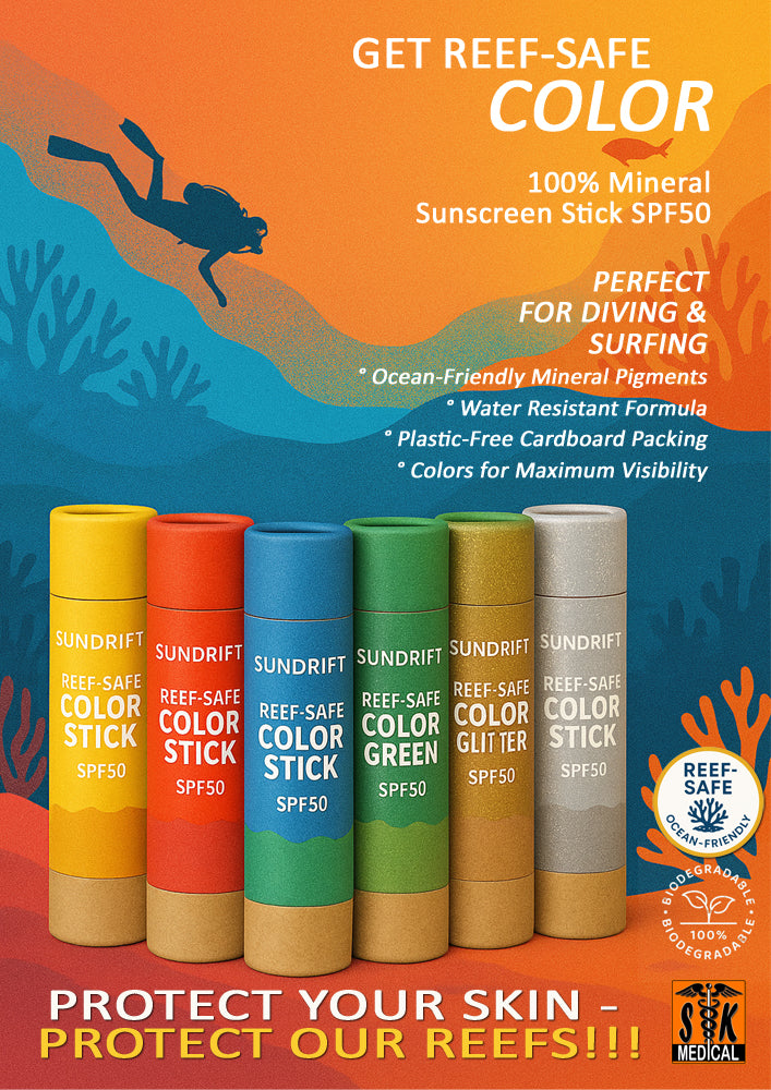 Sundrift ColorStick SPF50 – Reef-Safe Tinted Sunblock Stick (17g)