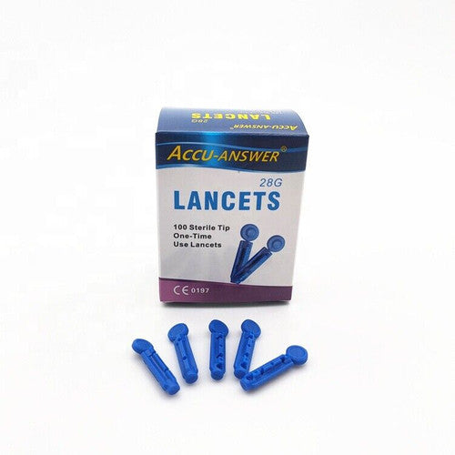 Accu-Answer 28G Sterile Lancets — Box of 100
