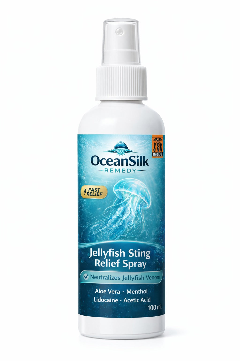 🌊 OceanSilk Remedy – Jellyfish Sting Relief Spray (100 ml)